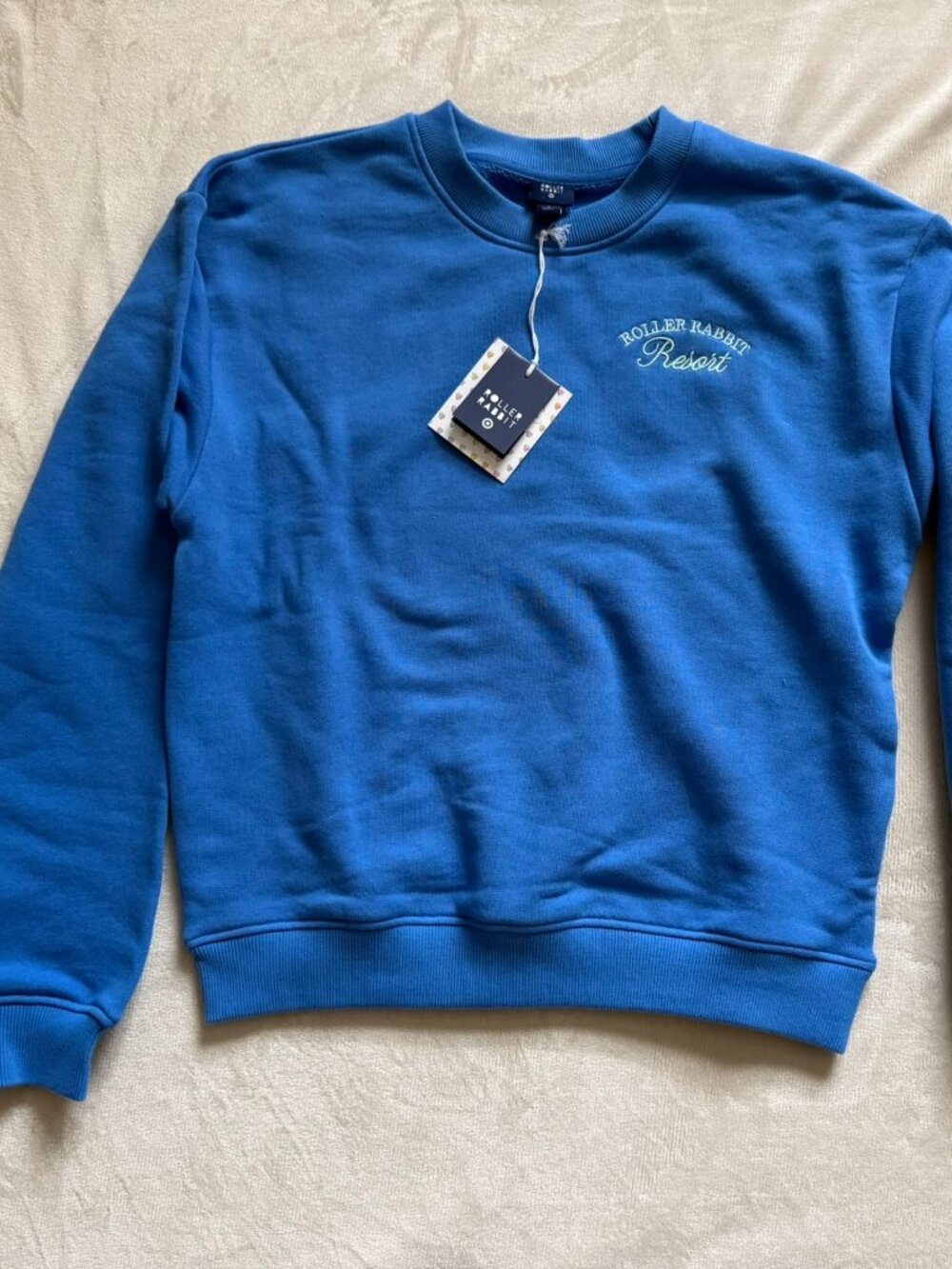 Women's Crewneck Pullover Sweatshirt Light Aqua - Roller Rabbit x Target S NWT